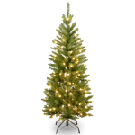 6.5ft. Pre-Lit North Valley™ Spruce Pencil Slim Artificial Christmas Tree, Clear Lights