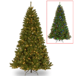 7.5ft. Pre-Lit Champagne Tinsel Fir Slim Artificial Christmas Tree, Clear Dura-Lit™ Lights