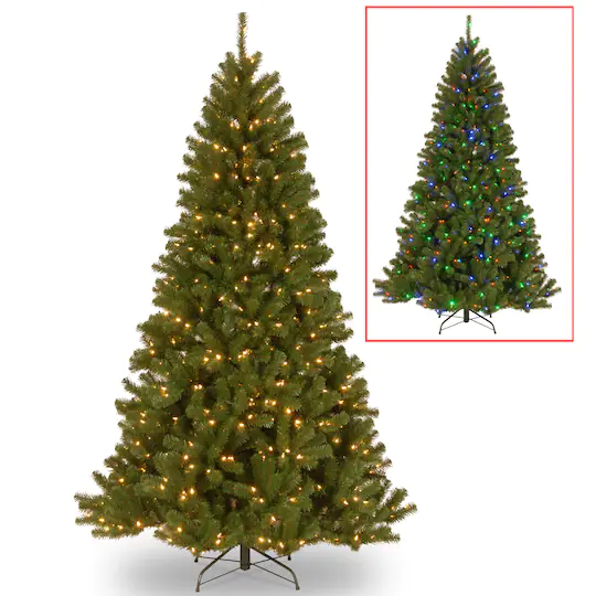 7.5 ft. Pre-lit Hinged North Valley Spruce Full Artificial Christmas Tree, Dual Color® LED Lights