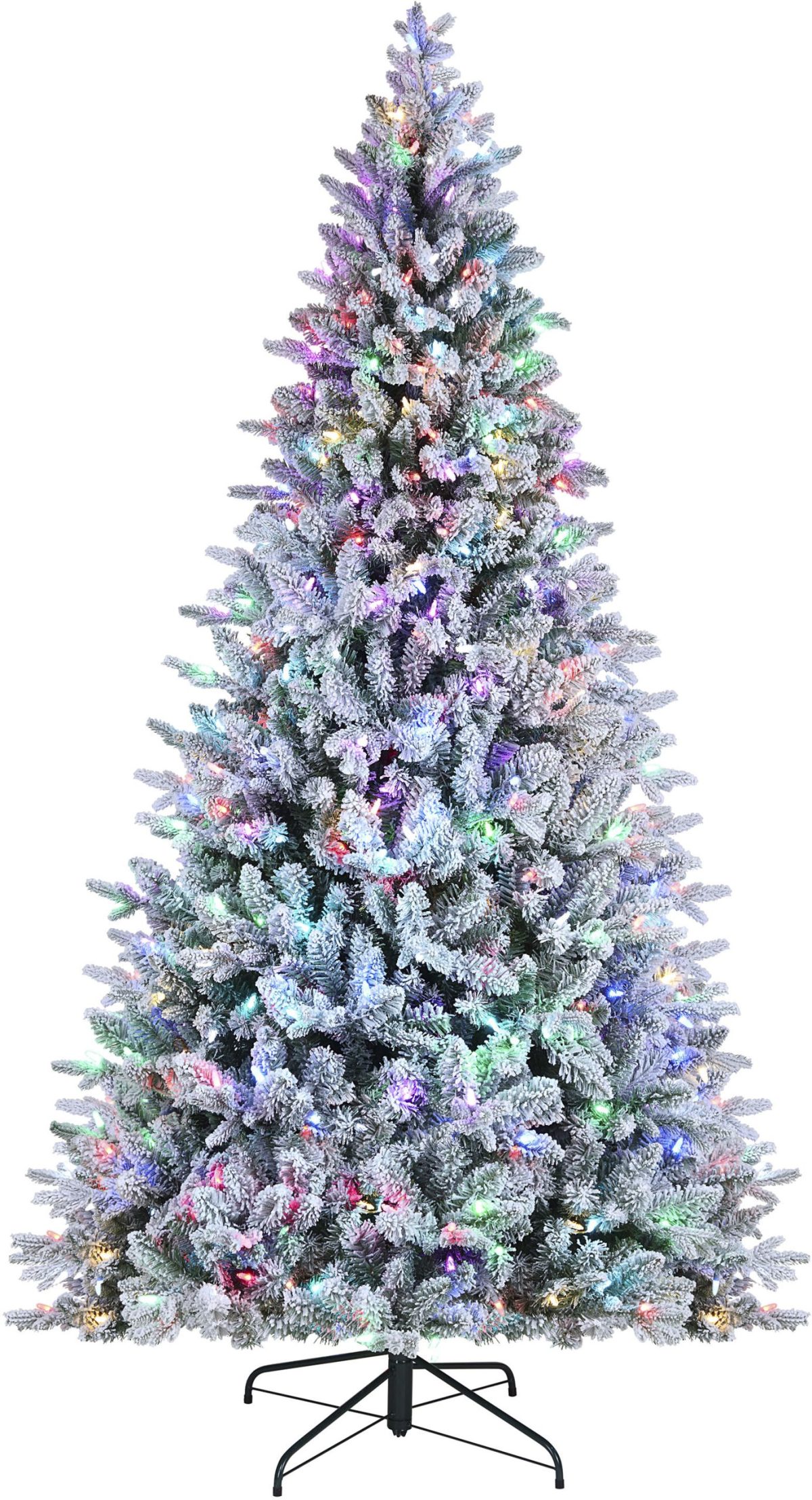 Alexa Enabled 7.5′ Flocked Prelit Artificial Christmas Tree