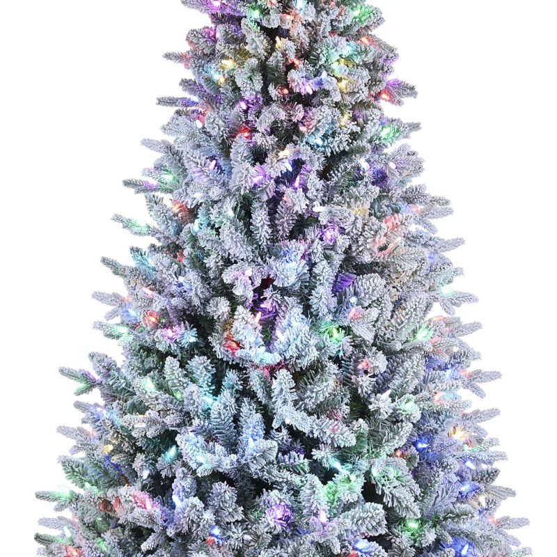 Alexa Enabled 7.5′ Flocked Prelit Artificial Christmas Tree