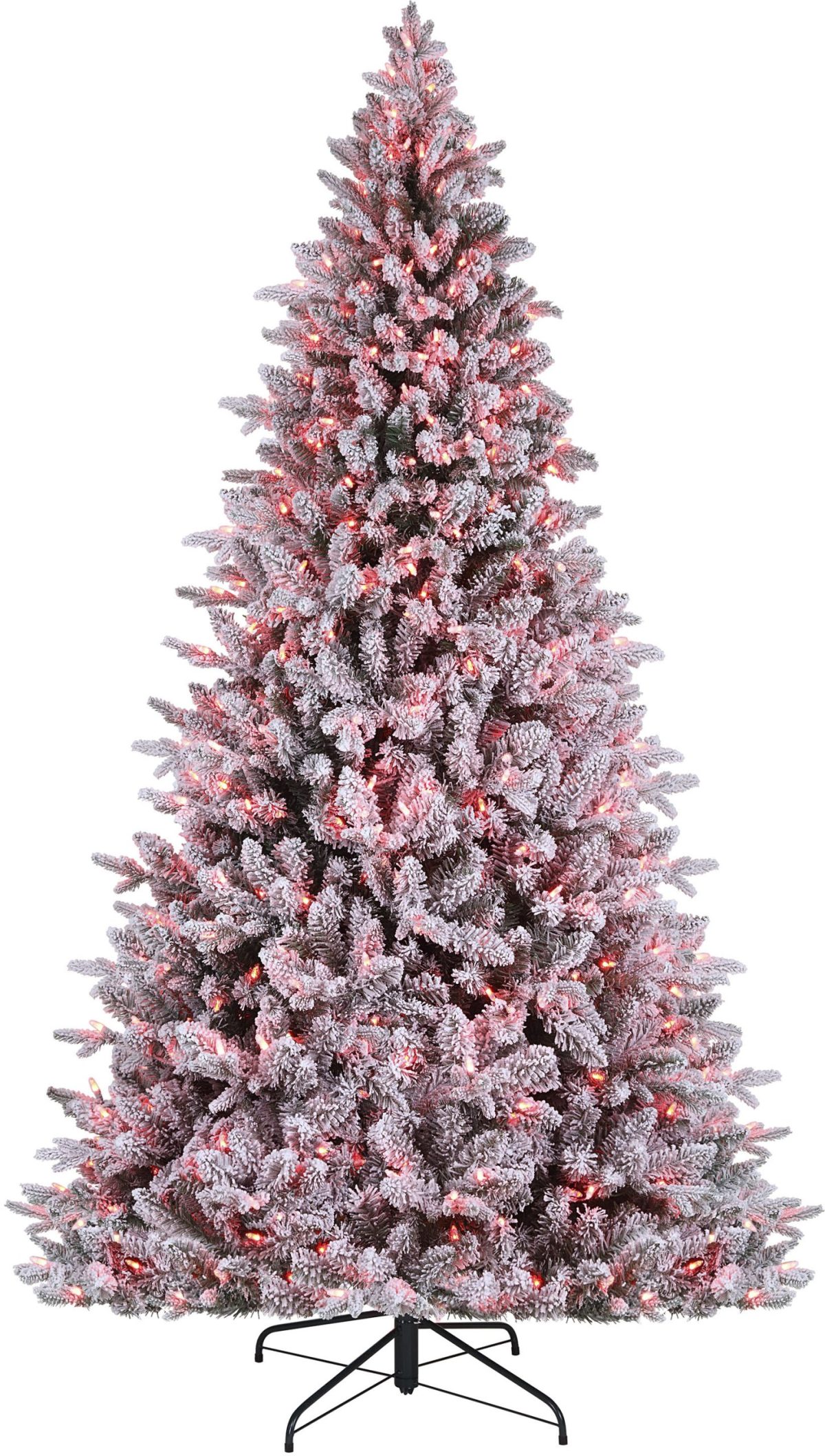 Alexa Enabled 7.5' Flocked Prelit Artificial Christmas Tree Grow Xmas