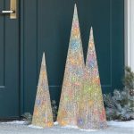 LED Glass Holiday Trees, Set of 2